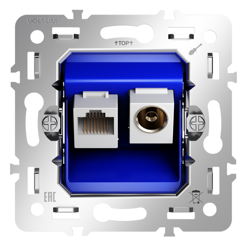 Механизм розетки TV+RJ45 кат. 6, S70