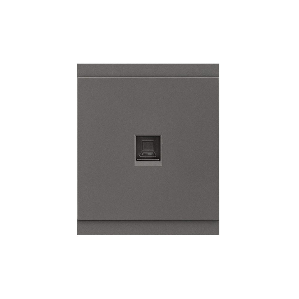 KRANZ SETE Розетка компьютерная RJ45 Категория 6, графит KR-79-0723-3