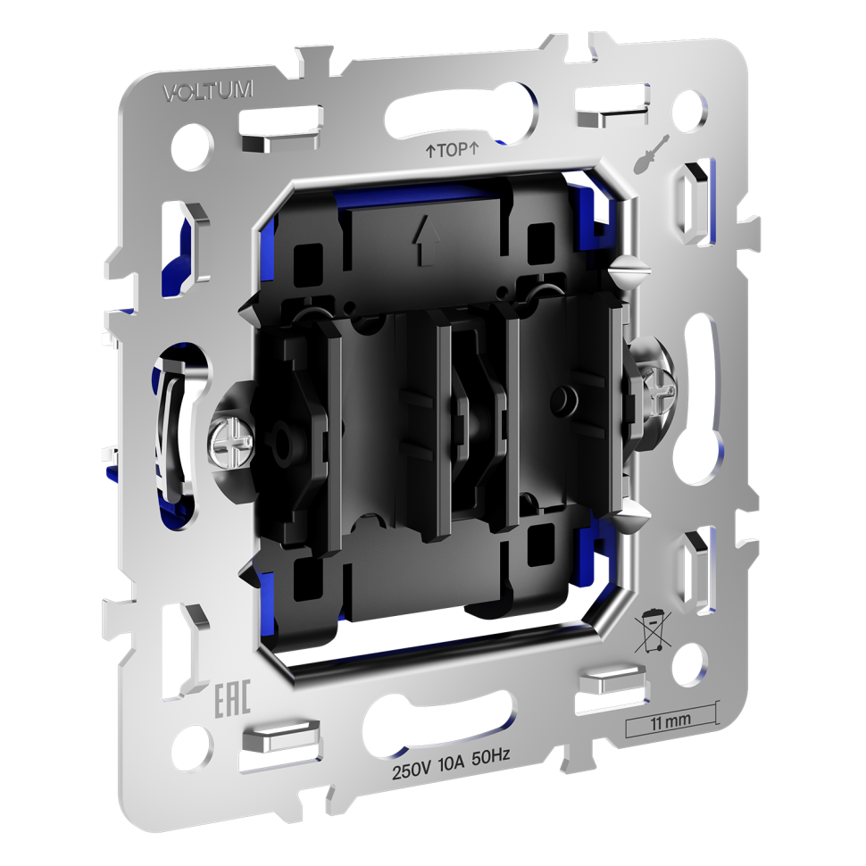 Механизм выключателя с самовозвратом двухклавишного 10А, S70