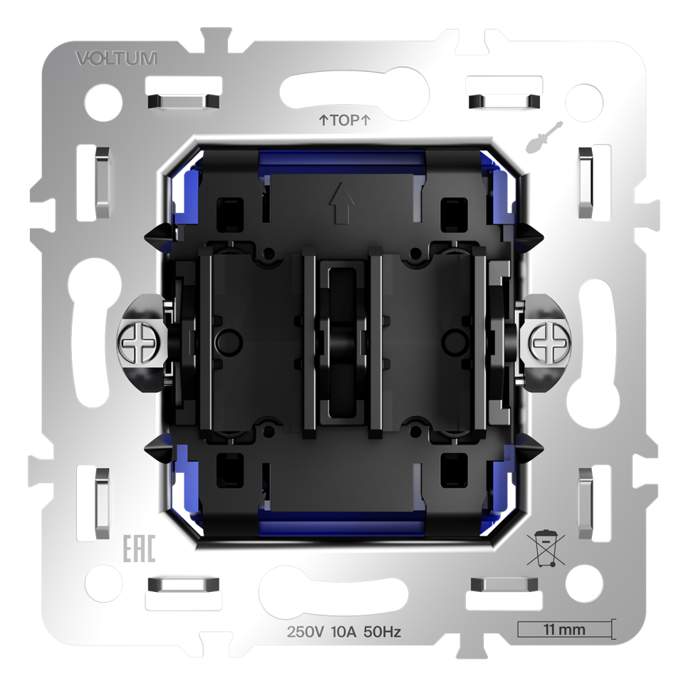 Механизм выключателя с самовозвратом двухклавишного 10А, S70