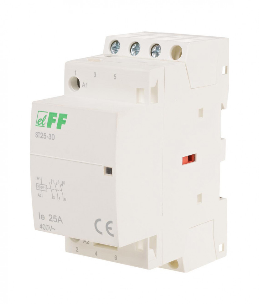 Контактор модульный (Ампер-25 / Волт-230 АС / Контакт-3NO) ST25-30