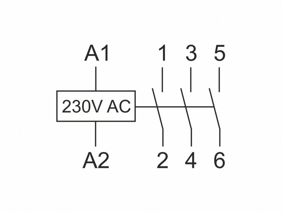 Контактор модульный (Ампер-25 / Волт-230 АС / Контакт-3NO) ST25-30