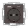 Розетка силовая + USB type - A+A, 5В/2,4А, 2х5В/1,2А Systeme Electric Atlas Design мокко ATN000632