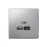 Зарядное устройство USB тип-A + тип-C 45Вт высокоскор.заряд. QC, PD, механизм, Schneider Electric Art Gallery Алюминий GAL000329