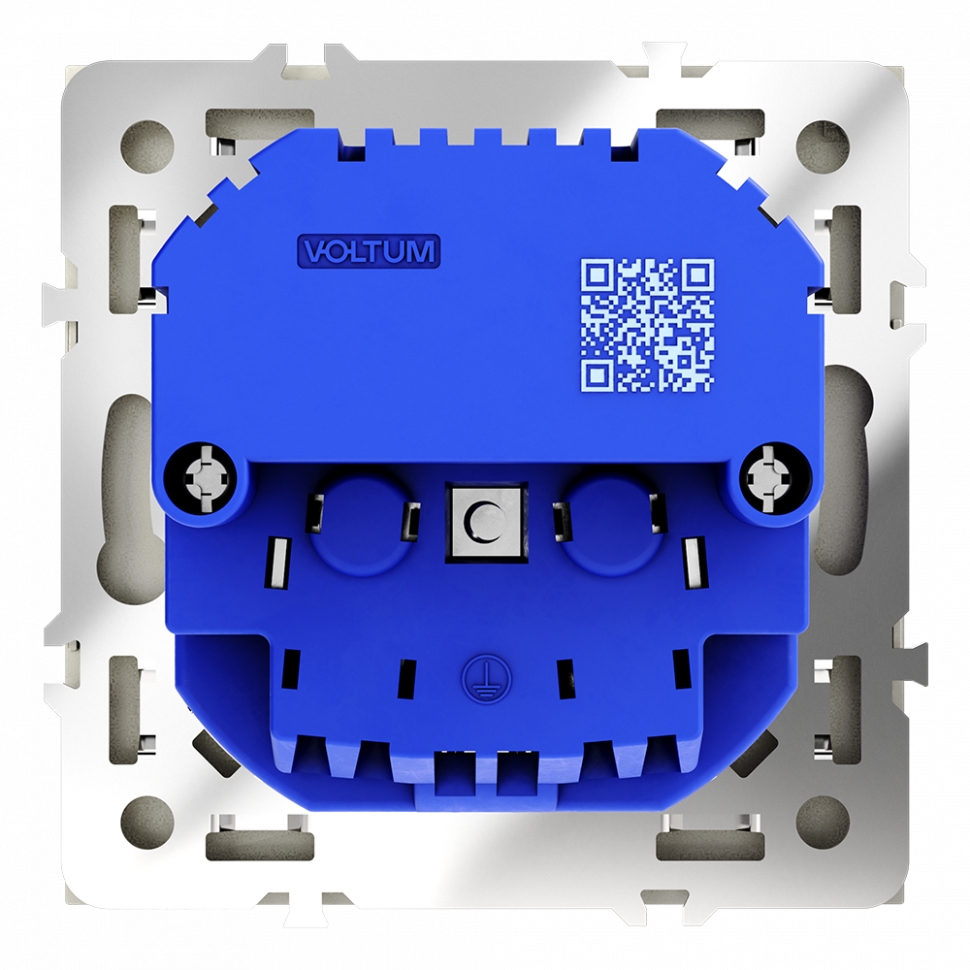 Розетка встраиваемая VOLTUM S70 с заземлением и защитными шторками, 16А, с USB, A+A, (шелк) VLS040404