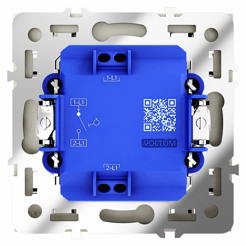 Выключатель с самовозвратом встраиваемый VOLTUM S70 одноклавишный 10А, (шелк) VLS010604