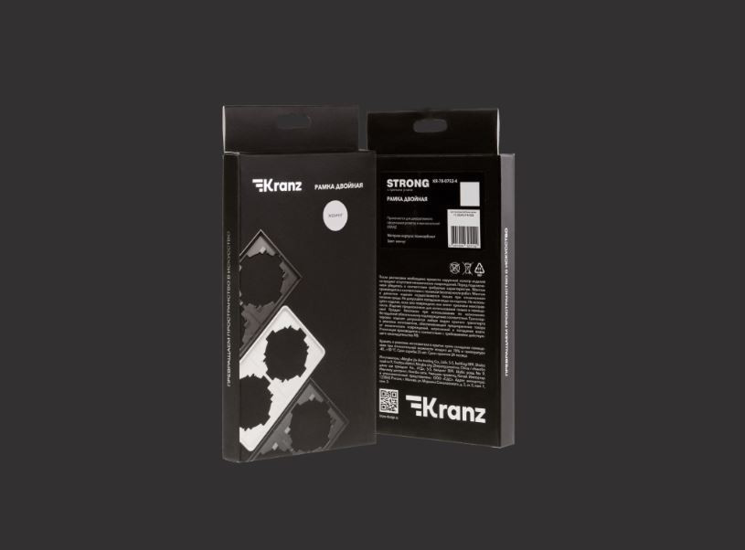KRANZ Рамка STRONG 2-постовая жемчуг KR-78-0752-4