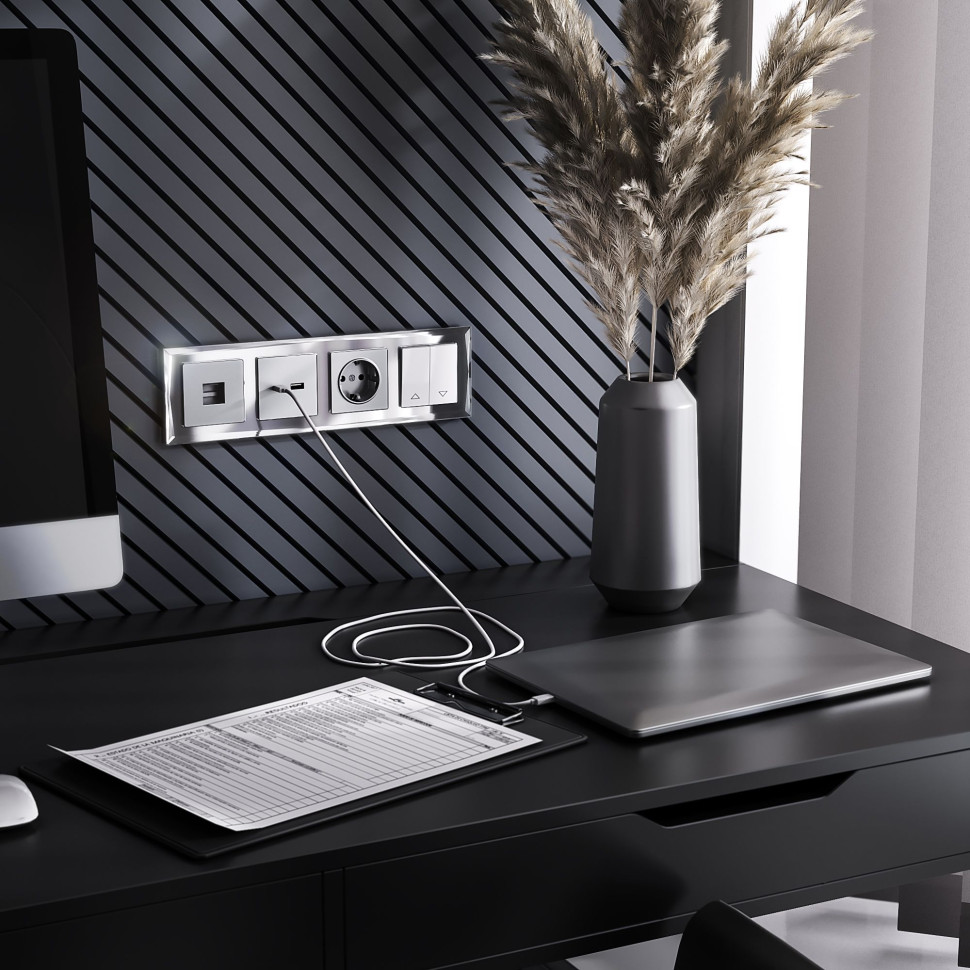 Выключатель жалюзи серебряный W1124506