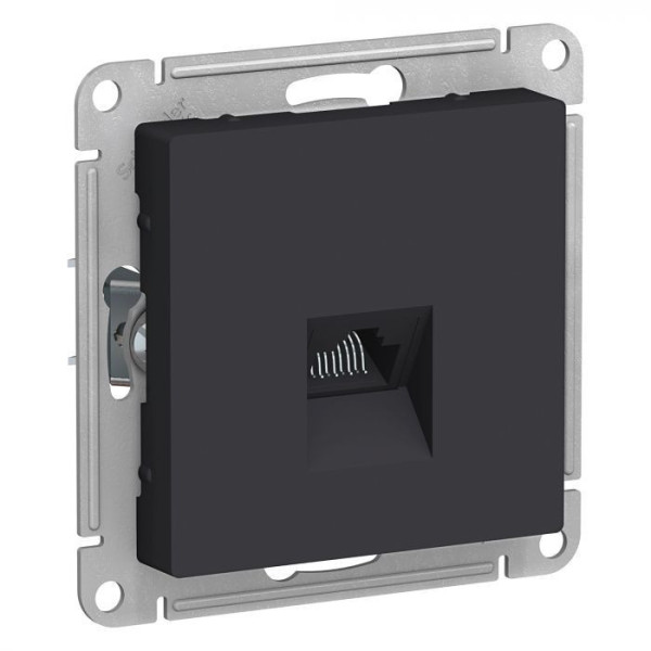Розетка Systeme Electric Atlas Design RJ-45 кат. 5е, карбон ATN001083