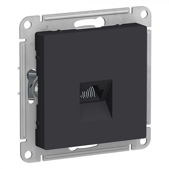 Розетка Systeme Electric Atlas Design RJ-45 кат. 5е, карбон ATN001083