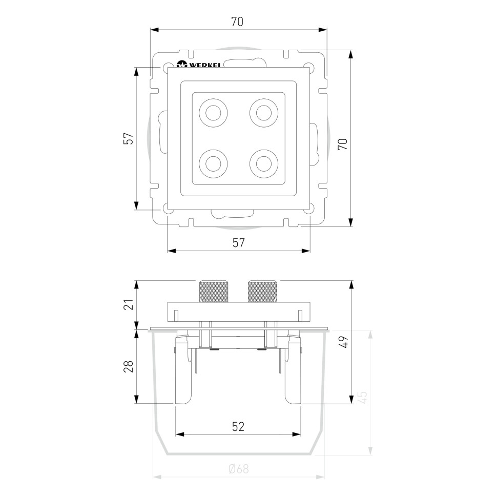 Акустическая розетка (шампань) W1185011