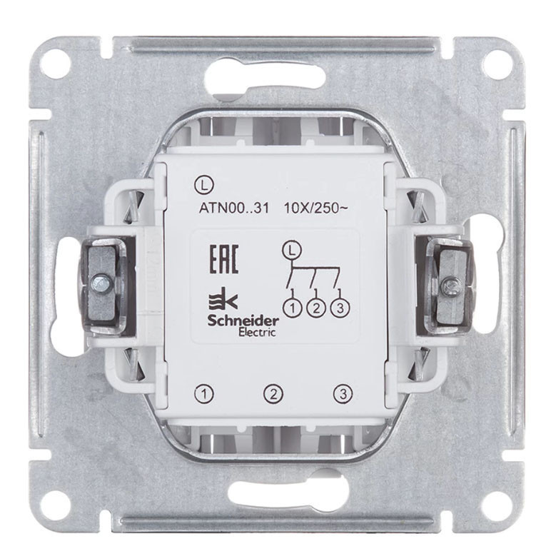 Выключатель трехклавишный Systeme Electric Atlas Design Лотос ATN001331