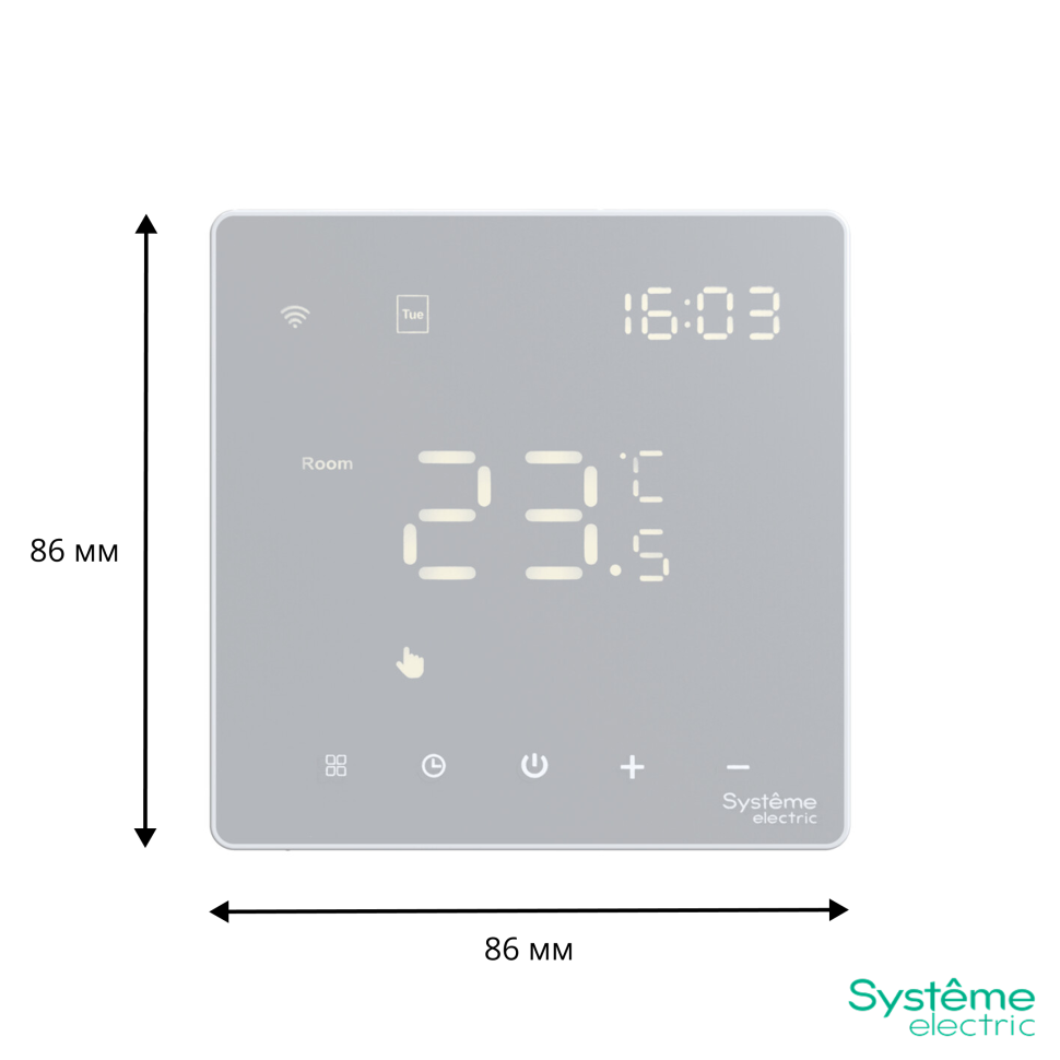 Термостат SE ArtGallery программируемый с Wi-Fi для электрического теплого пола 16А белый GAL000138
