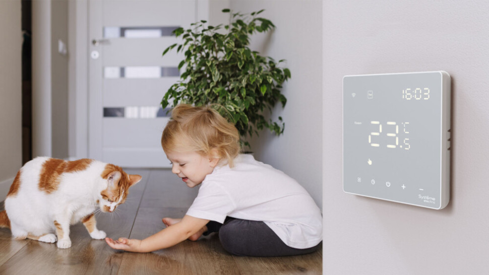 Термостат SE ArtGallery программируемый с Wi-Fi для электрического теплого пола 16А белый GAL000138