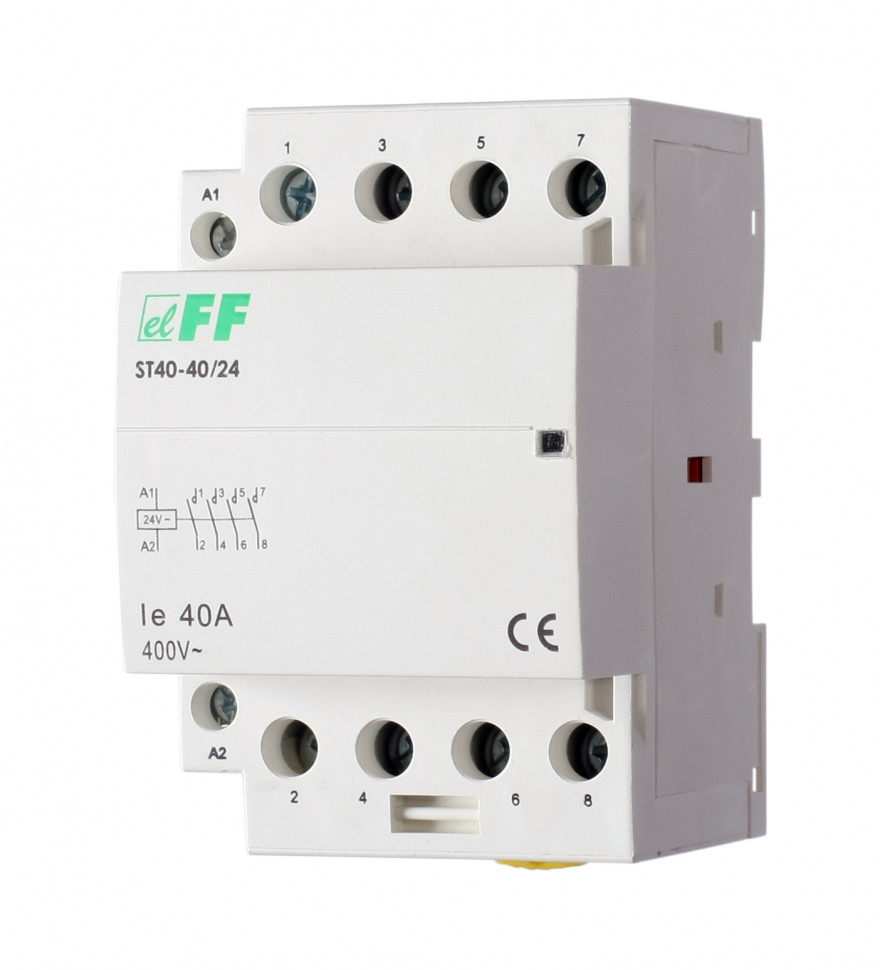 Контактор модульный (Ампер-40 / Волт-24 АС / Контакт-4NO) ST40-40/24