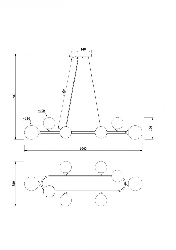 Подвесной светильник Freya FR5222PL-08B1