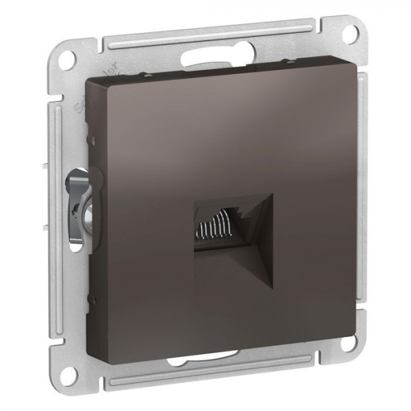 Розетка Systeme Electric Atlas Design RJ-45 кат. 5е, мокко ATN000683