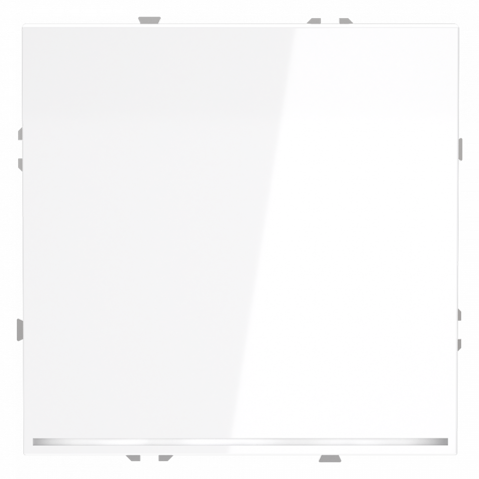 Выключатель встраиваемый VOLTUM S70 одноклавишный с подсветкой 10А, (белый глянцевый) VLS010201