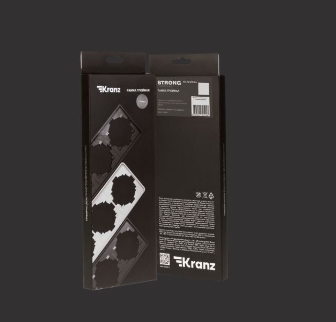 KRANZ Рамка STRONG 3-постовая графит KR-78-0753-6