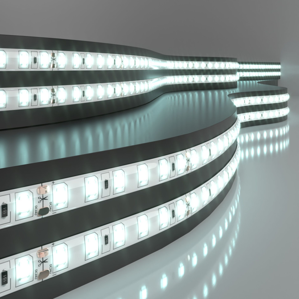 Светодиодная лента 24 В 9,6 Вт/м 120 Led/м 2835 IP65, холодный белый 6500K, 5 м Лента светодиодная 24V 9,6W 120Led 2835 IP65 холодный белый, 5м