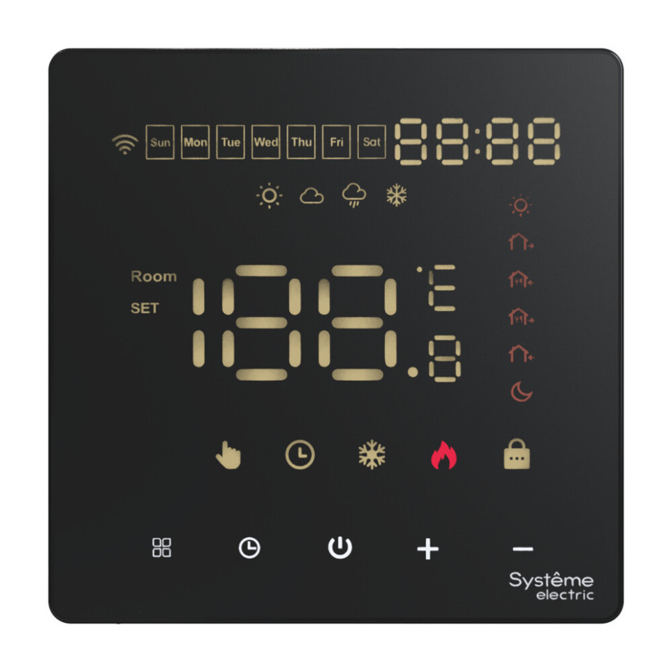 Термостат SE ArtGallery программируемый с Wi-Fi для электрического теплого пола 16А Черный GAL001038