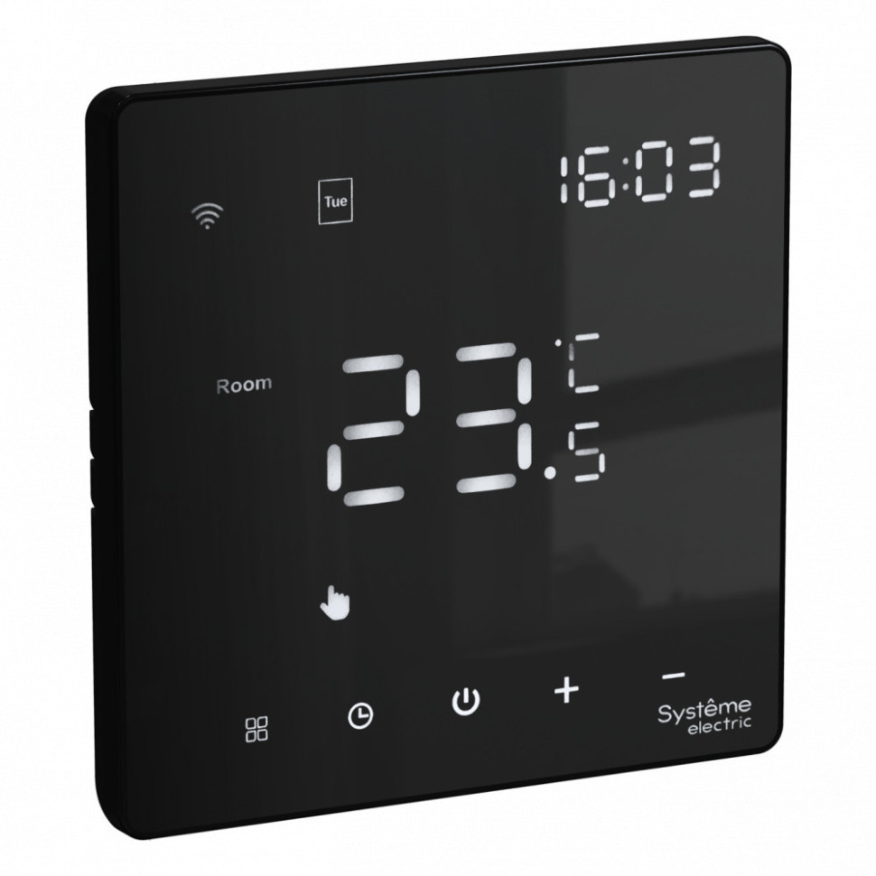 Термостат SE ArtGallery программируемый с Wi-Fi для электрического теплого пола 16А Черный GAL001038