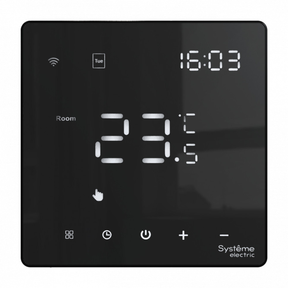 Термостат SE ArtGallery программируемый с Wi-Fi для электрического теплого пола 16А Черный GAL001038