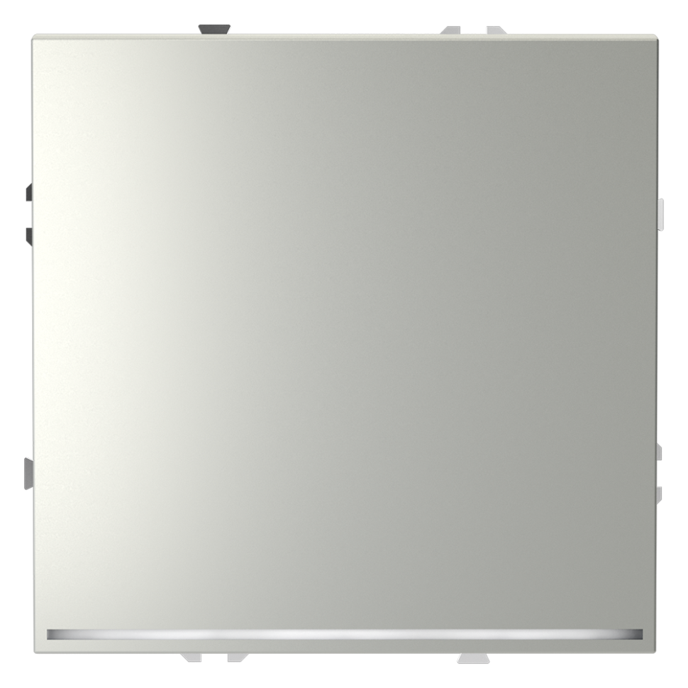 Выключатель встраиваемый VOLTUM S70 одноклавишный с подсветкой 10А, (сталь)