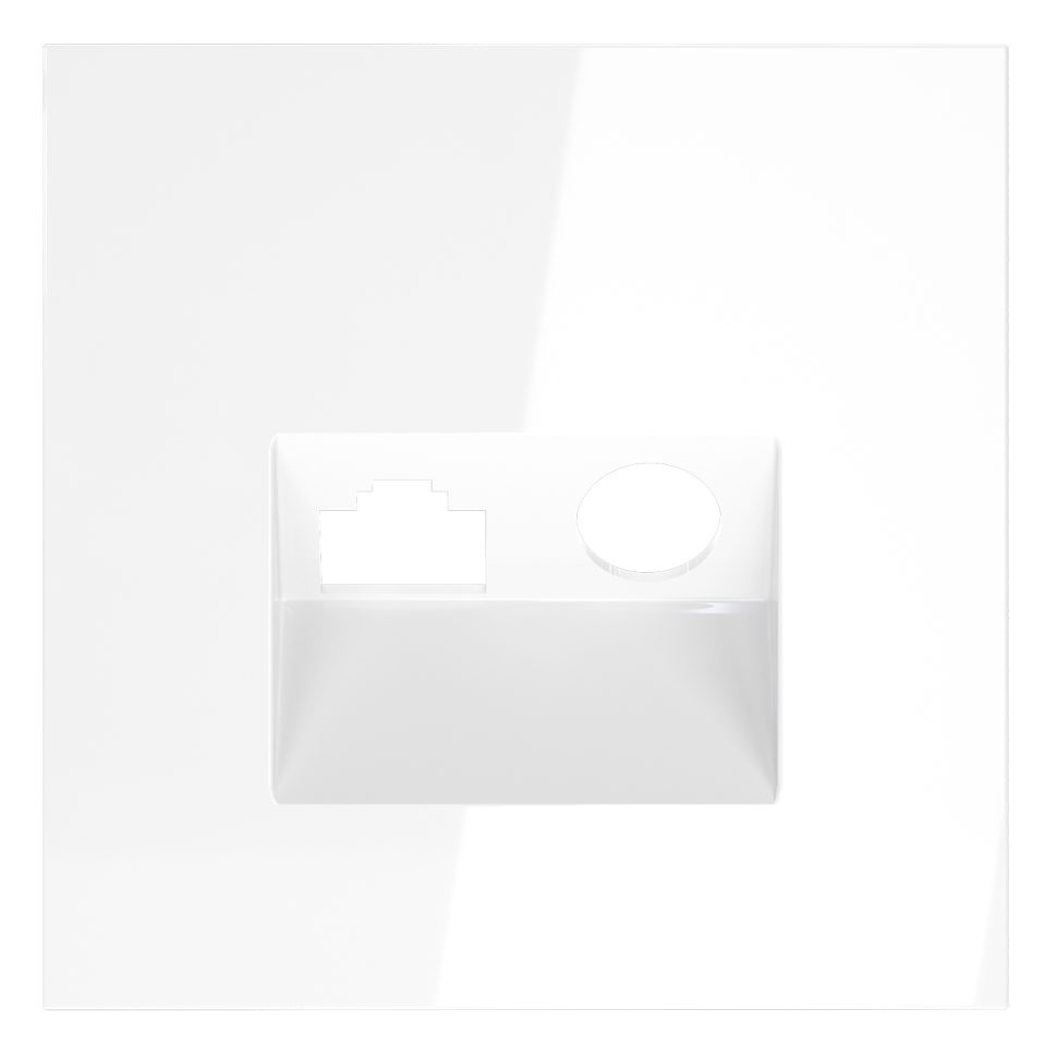 Накладка для розетки TV+RJ45 кат. 6, S70 (белый глянцевый)