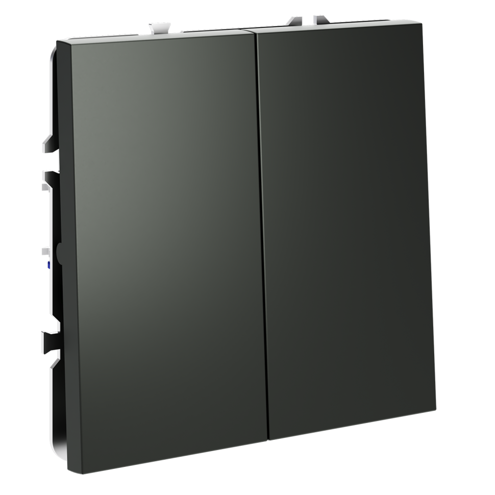 Перекрестный переключатель встраиваемый VOLTUM S70 двухклавишный 10А, (титан)