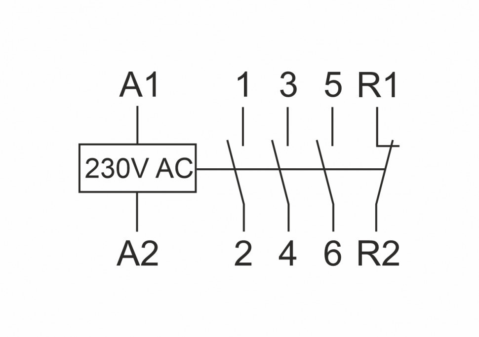 Контактор модульный (Ампер-40 / Волт-230 АС / Контакт-3NO+1NC) ST40-31