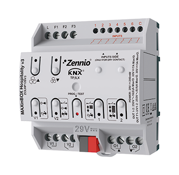 Контроллер KNX для 2/4-х трубных фанкойлов Zennio MAXinBOX Hospitality v3 ZCLHP126V3