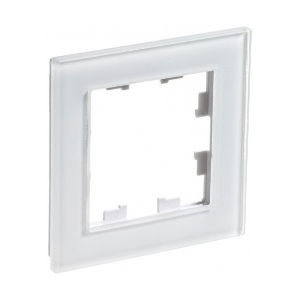 Рамка Systeme Electric Atlas Design Nature на 1 пост, белое стекло ATN320101