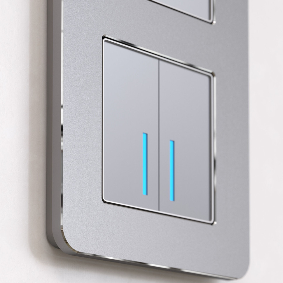 Рамка из металла на 3 поста Platinum алюминий W0032606