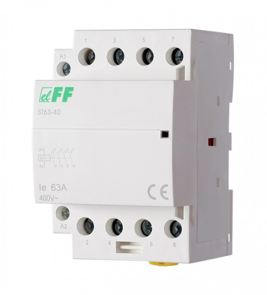 Контактор модульный (Ампер-63 / Волт-230 АС / Контакт-4NO) ST63-40