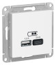 Зарядное устройство USB Type - A+C (5В/2,4 А, 2х5В/1,2 А) Systeme Electric Atlas Design Лотос ATN001339