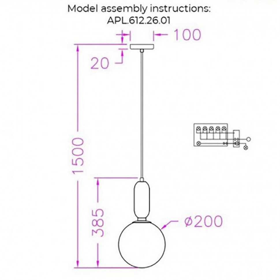 Подвесной светильник Aployt Aniela APL.612.26.01