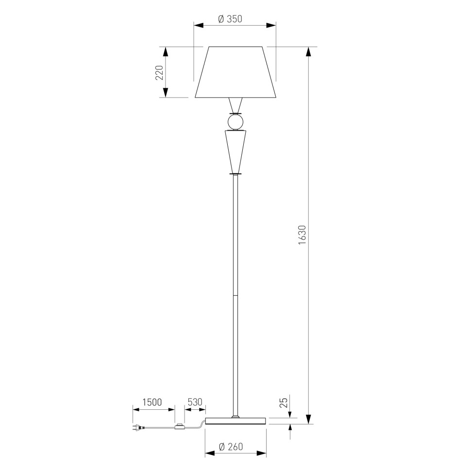 Торшер с декором из керамики 109014