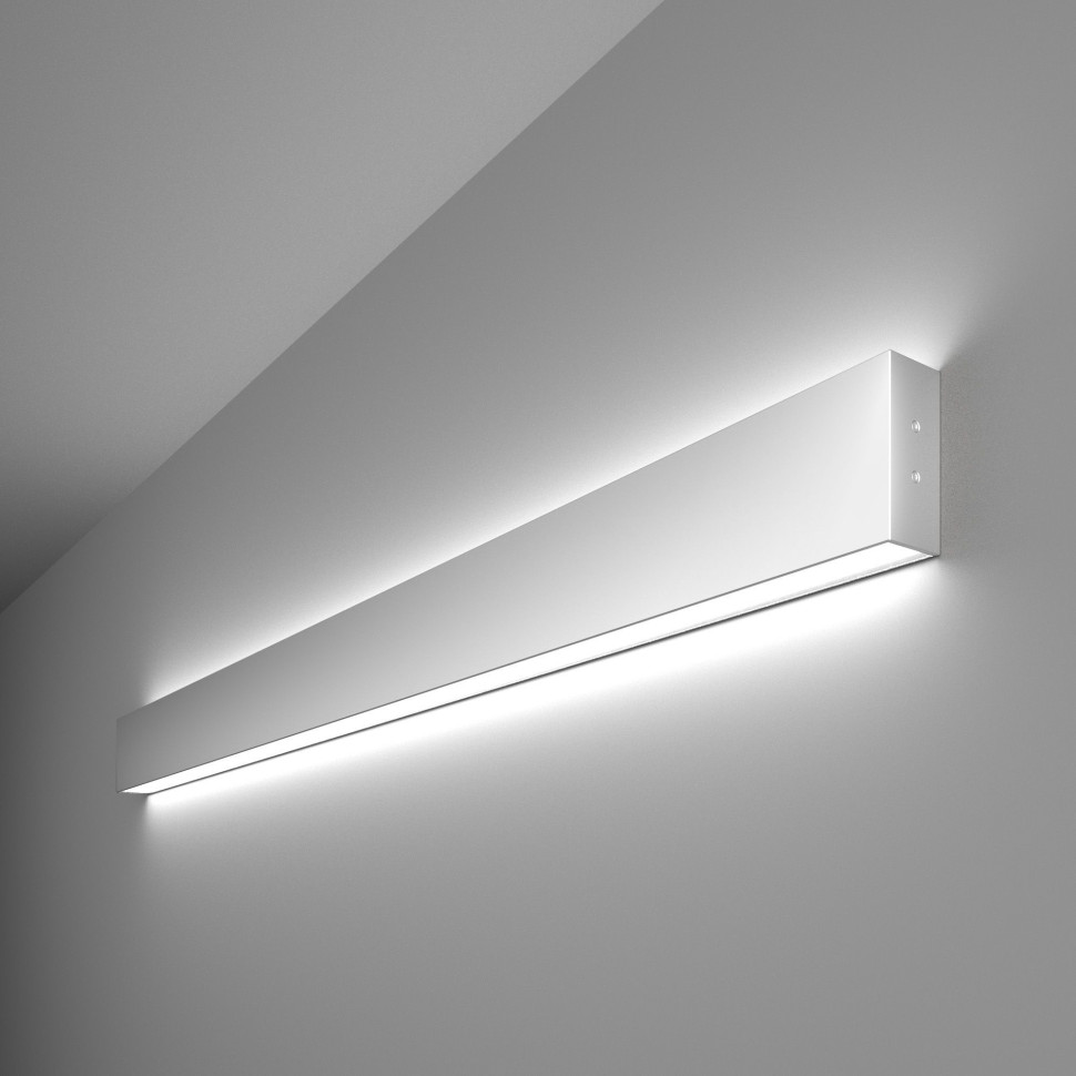 Линейный светодиодный накладной двусторонний светильник 103см 40Вт 3000К серебряный 101-100-40-103