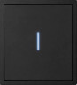 Выключатель одноклавишный с подсветкой LED, (черный)