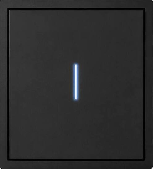 Выключатель одноклавишный с подсветкой LED, (черный)