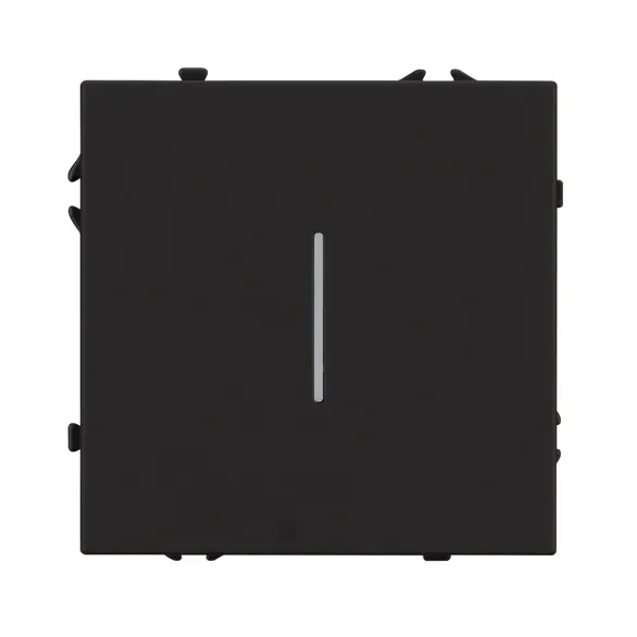 Выключатель одноклавишный с подсветкой LED,  NEO PLUS (черный)