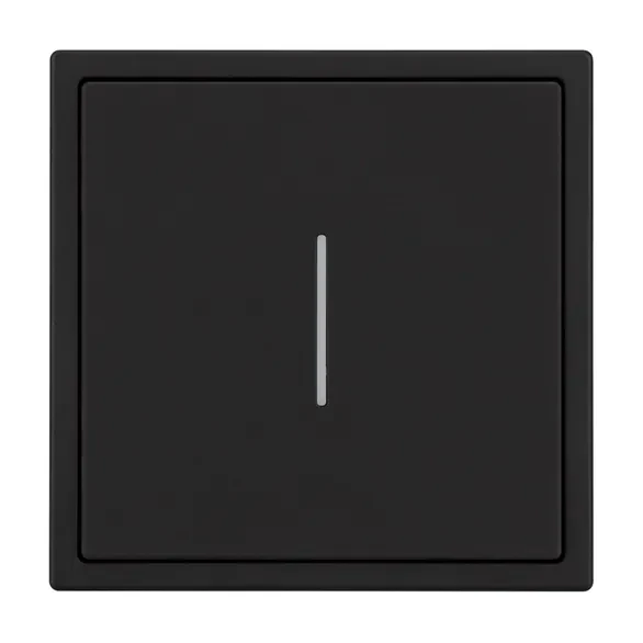 Выключатель одноклавишный с подсветкой LED,  NEO PLUS (черный)