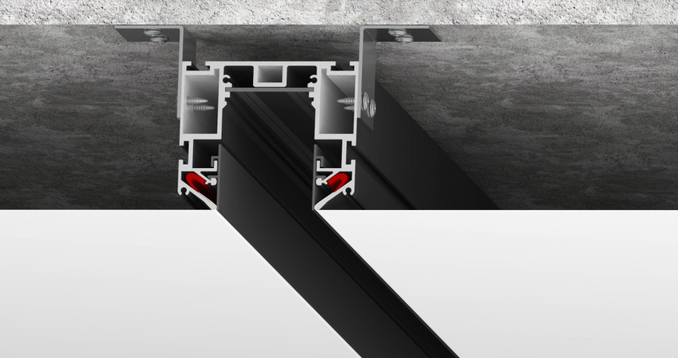  SWG PRO Трек SY низковольтный встраиваемый в натяжной потолок без провода питания, черный, SY-601201-CL-2-BL