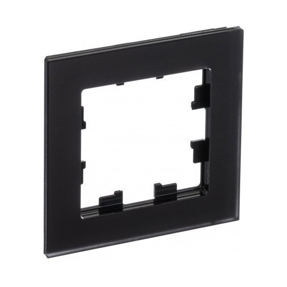 Рамка Systeme Electric Atlas Design Nature на 1 пост, матовое черное стекло ATN331001