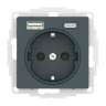 Розетка силовая+USB A+C Schneider Electric Atlas Design изумруд ATN000832
