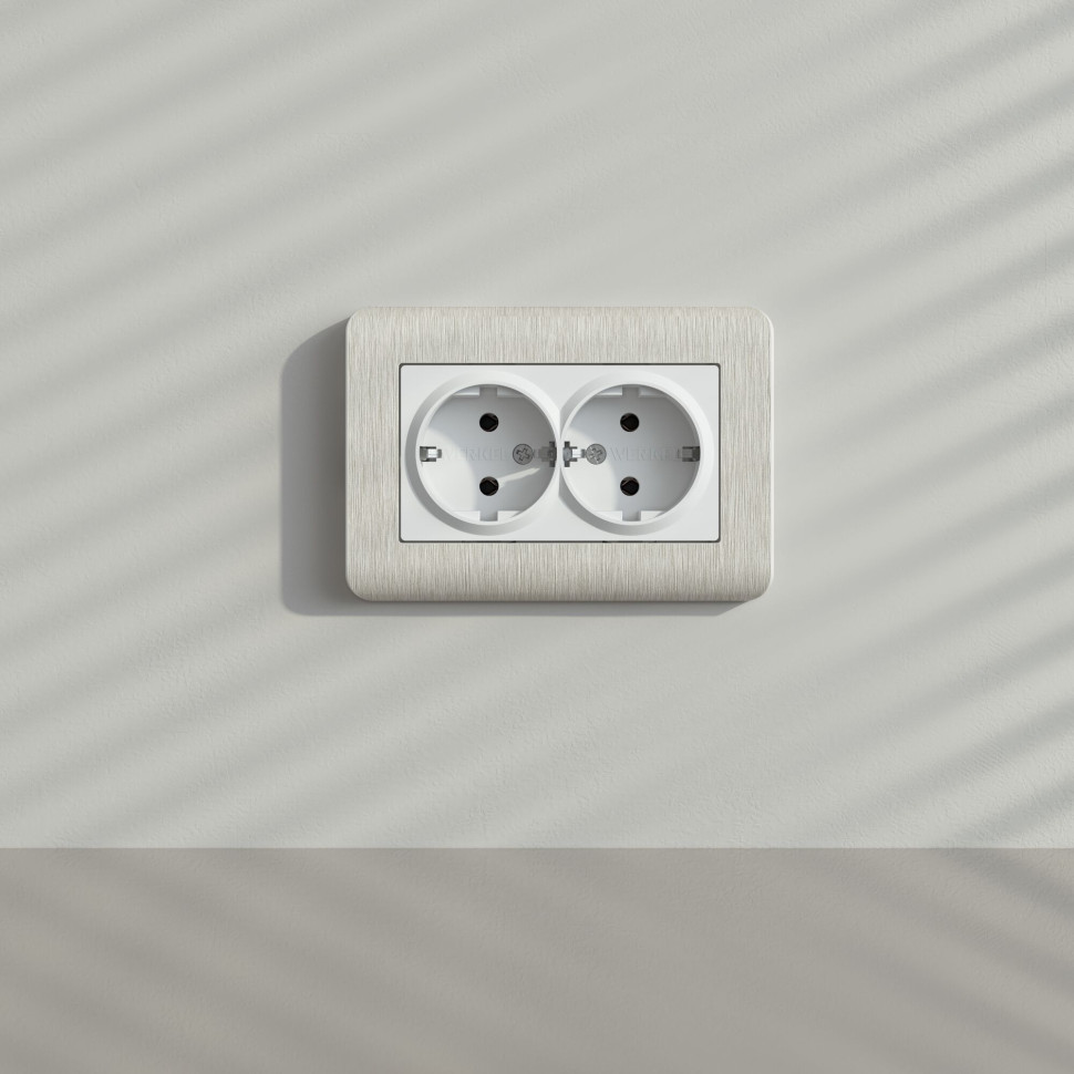 Рамка из поликарбоната для двойной розетки Stream перламутровый W0082113