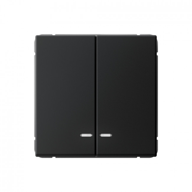 Выключатель двухклавишный Schneider Electric Art Gallery с подсветкой, Карбон GAL001053