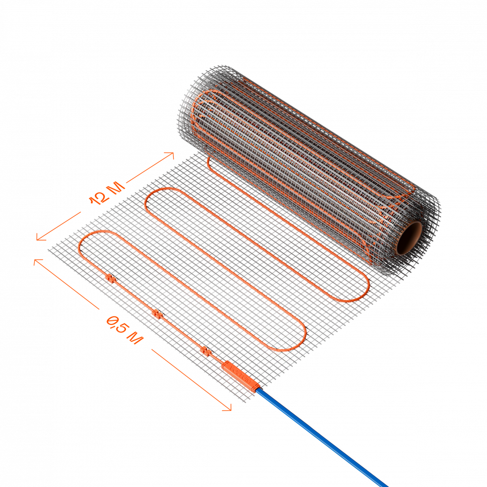 Нагревательный мат VLT01-150-6.0 (150 Вт/м.кв - 6,0м²)