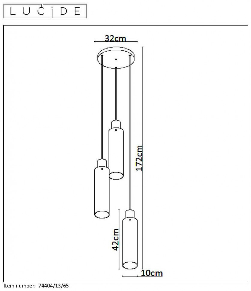 Подвесной светильник Lucide ORLANDO 74404/13/65